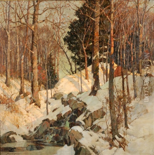 Winter's Jewels Oil Painting - Frederick J. Mulhaupt