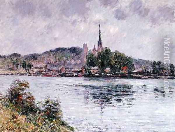 The River Seine at Rouen 1909 Oil Painting - Gustave Loiseau