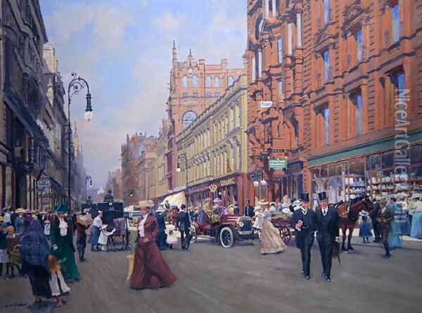 Buchanan Street in 1910 Oil Painting - Samuel Ireland