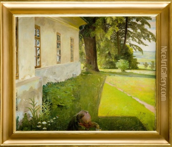 Dwor W Luslawicach Oil Painting - Jacek Malczewski