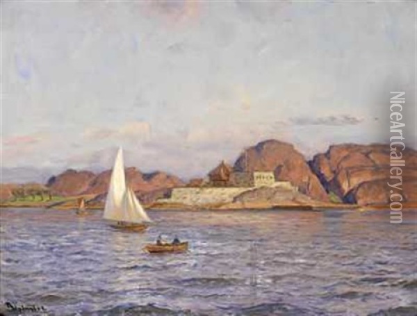 Sommerdag Ved Citadellet, Horten Oil Painting - Thorolf Holmboe