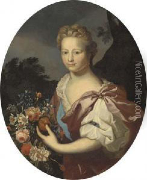 Portrait Of A Lady Oil Painting - Frans Van Der Mijn