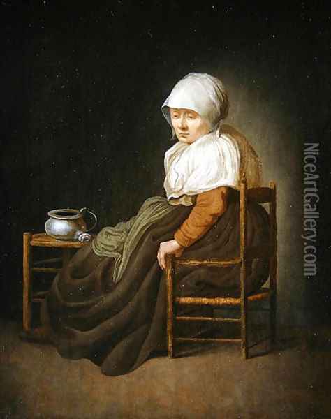 A woman seated in a chair Oil Painting - Jacobus Vrel