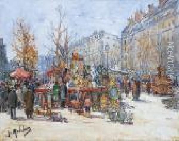 Paris, La Foire A La Ferraille Oil Painting - Gustave Madelain