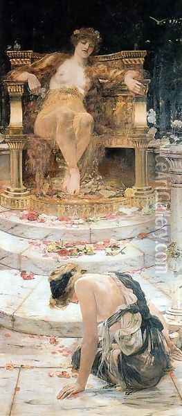 Psyche at the Throne of Venus Oil Painting - Edward Matthew Hale