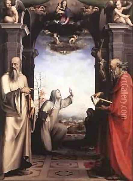 Stigmatization Of St Catherine Of Siena 1515 Oil Painting - Francesco Beda