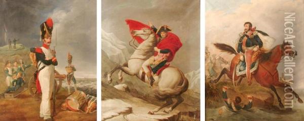 Napoleone A Cavallo,
Generale E Soldati Oil Painting - Friedrich Ii Lieder D'Ellevaux