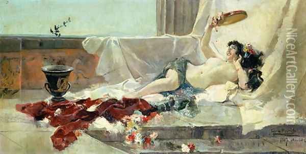 Bacchante Woman Undressed 1887 Oil Painting - Joaquin Sorolla Y Bastida