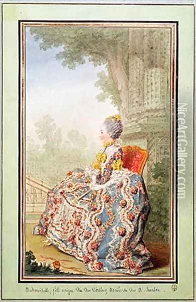 Bathilde d'Orleans (1750-1822) Princess of Conde Oil Painting - Louis Carrogis Carmontelle