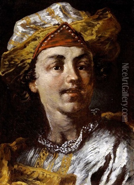 Testa Di Giovinetto Con Turbante Oil Painting - Jacopo di Paolo Marieschi