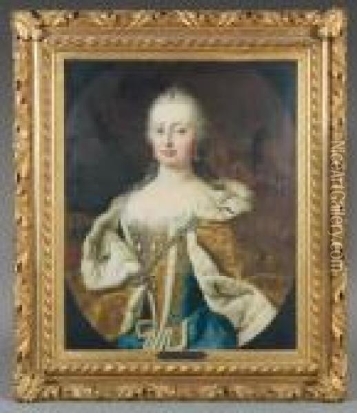 Portrait De L'imperatrice Marie-therese Oil Painting - Martin Ii Mytens
