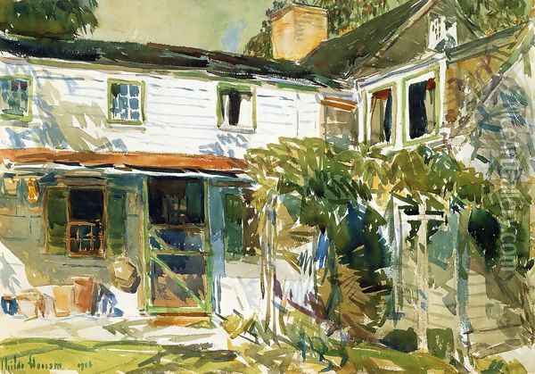 Back of the Old House Oil Painting - Frederick Childe Hassam
