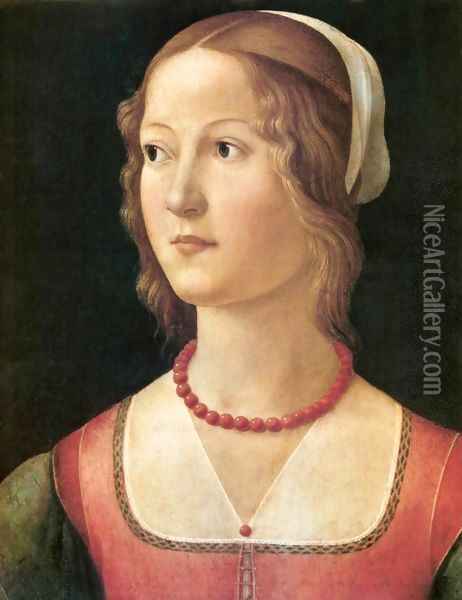 Portrait of a Young Woman Oil Painting - Domenico Ghirlandaio