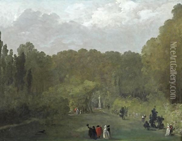 La Promenade Galante Oil Painting - Hubert Robert