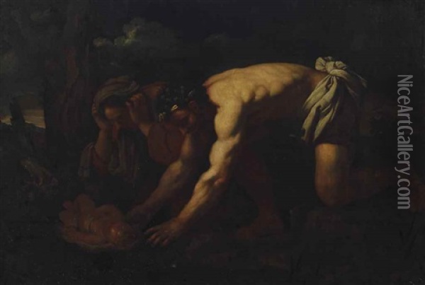 The Abandonment Of Moses Oil Painting - Johann Carl Loth