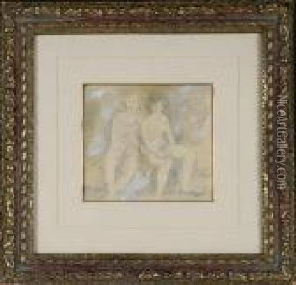 Two Female Figures Oil Painting - Jules Pascin
