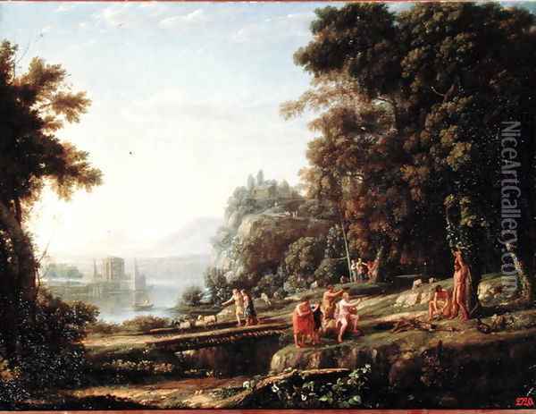 Landscape with Apollo and Marsyas, 1639-40 Oil Painting - Claude Lorrain (Gellee)