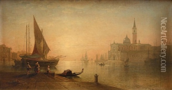Vue De Venise Oil Painting - Karl Heilmayer