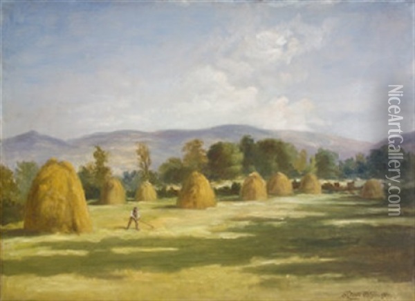 Raking Fields, Templeogue Oil Painting - Samuel Rowan Watson