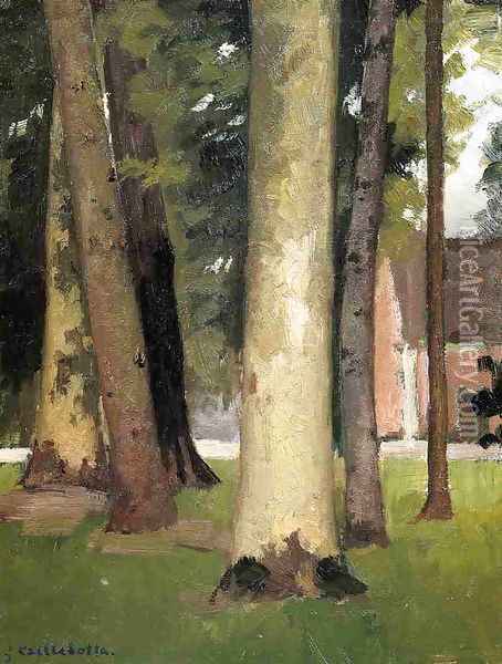 Yerres Through The Grove The Ornamental Farm Oil Painting - Gustave Caillebotte