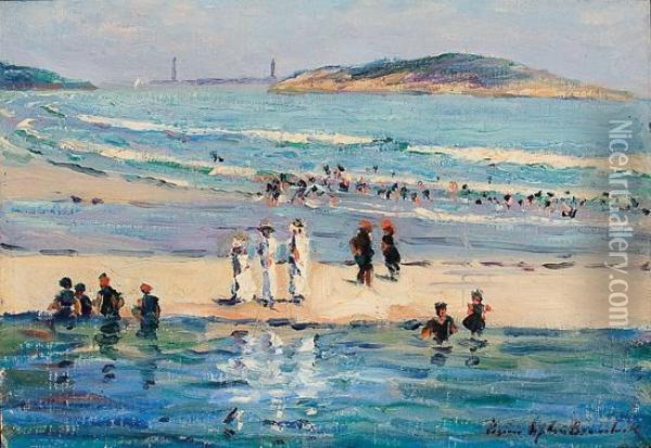 Good Harbor Beach - Twin Lights, East Gloucester Oil Painting - Louise Upton Brumback