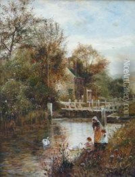 On The Thames Near Cliveden Oil Painting - Theodore Hines