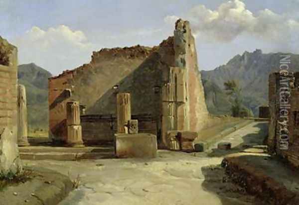 The Forum of Pompeii Oil Painting - Achille-Etna Michallon