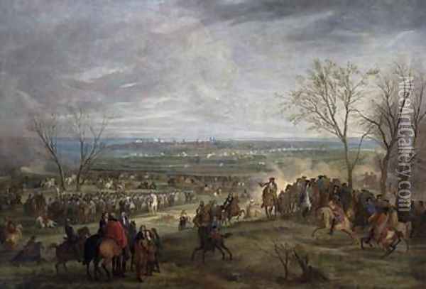 The Siege of Valenciennes 1677 Oil Painting - Adam Frans van der Meulen