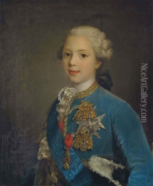 Portrait (de Louis-stanislas-xavier De Bourbon, Comte De Provence, Enfant ?) Oil Painting - Louis Tocque
