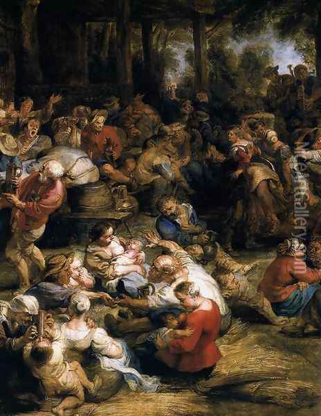 The Village Fete (detail) 1635-38 Oil Painting - Peter Paul Rubens
