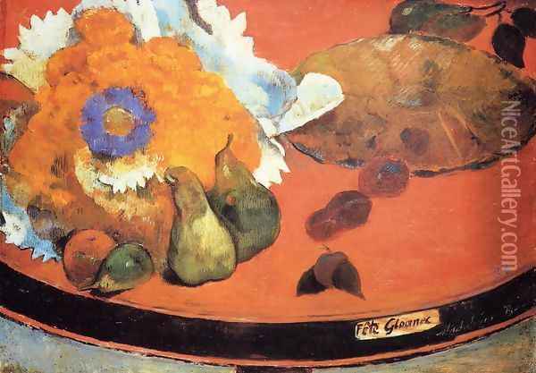 Still Life, Fete Gloanec Oil Painting - Paul Gauguin