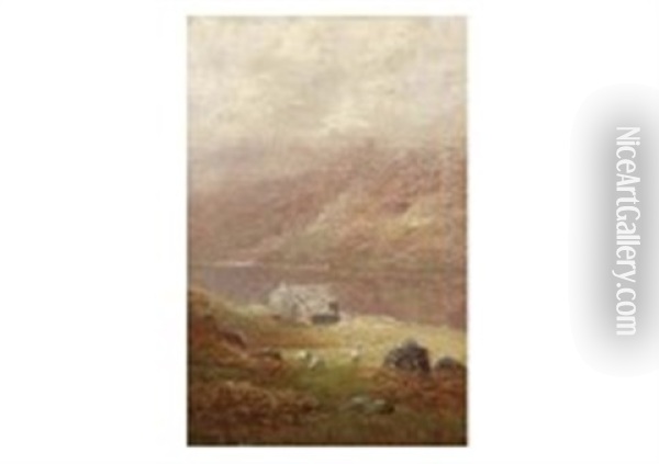 Farm At Easdale Oil Painting - William Mellor