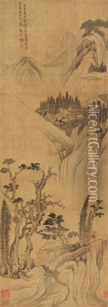 Seated On Rocks Oil Painting -  Li Jian