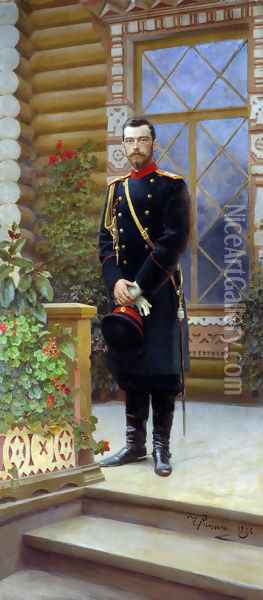 Portrait of Emperor Nicholas II Oil Painting - Ilya Efimovich Efimovich Repin