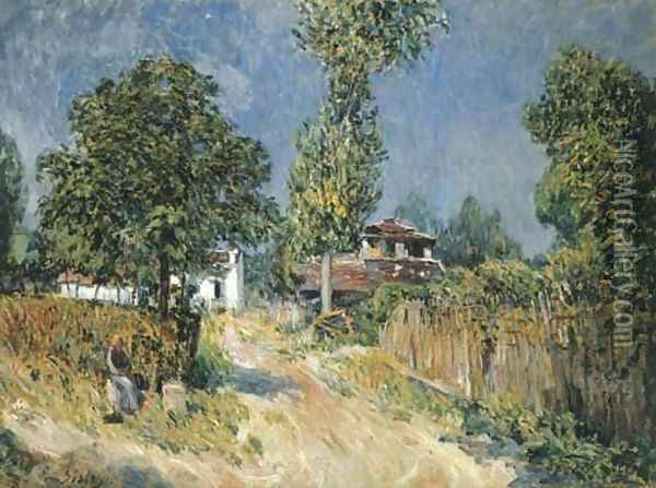 Chemin montant au Mont Valerien Oil Painting - Alfred Sisley