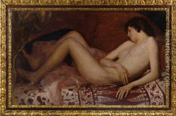 Nudo Disteso (venere) Oil Painting - Cesare Ferro