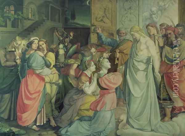 The Wise and Foolish Virgins 2 Oil Painting - Peter von Cornelius