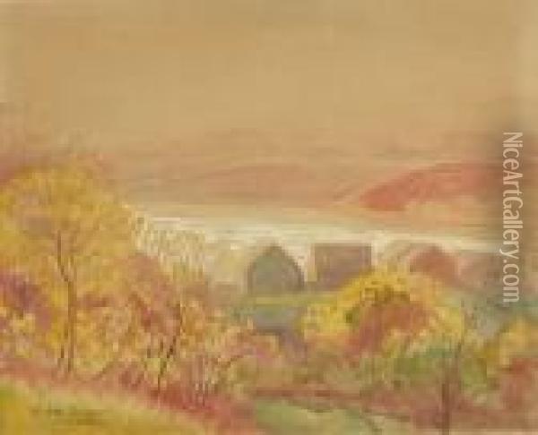 The Mill Pond (salt Inlet) Chatham Oil Painting - Harold C. Dunbar
