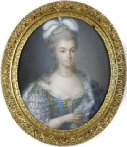 Portrait De La Reine Marie -antoinette Oil Painting - Anne Vallayer-Coster