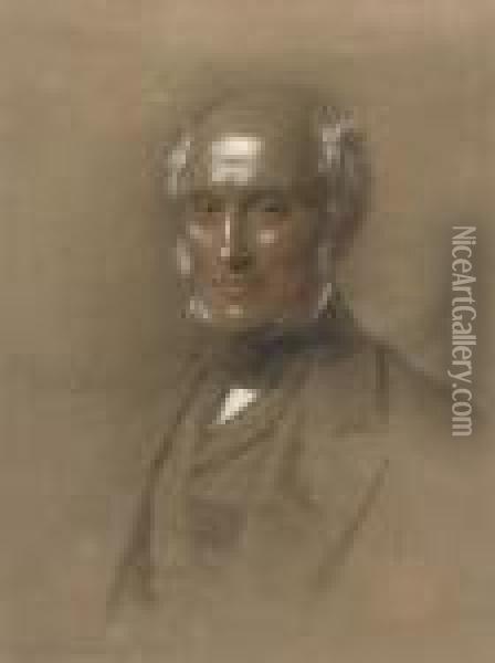 Portrait Of Henry Dawson Dawson-greene, Bust-length, In Formaldress Oil Painting - George Richmond