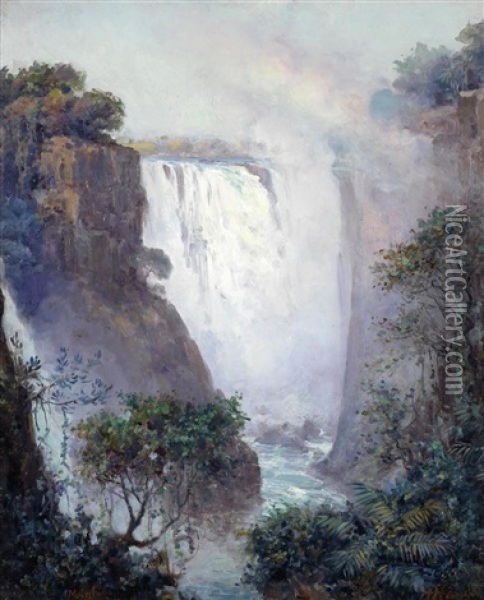 Victoria Falls Oil Painting - Pieter Hugo Naude