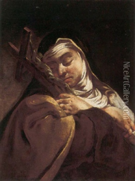 Saint Teresa Of Avila Oil Painting - Giulia (Lisalba) Lama
