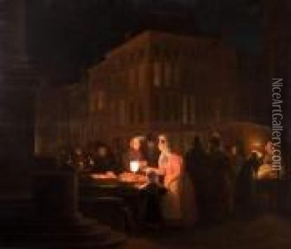 Marche Nocturne Oil Painting - Petrus van Schendel
