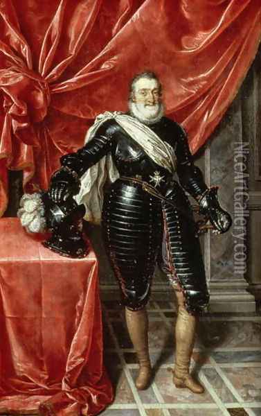 Henri IV 1553-1610 in Armour Oil Painting - Frans Pourbus the younger