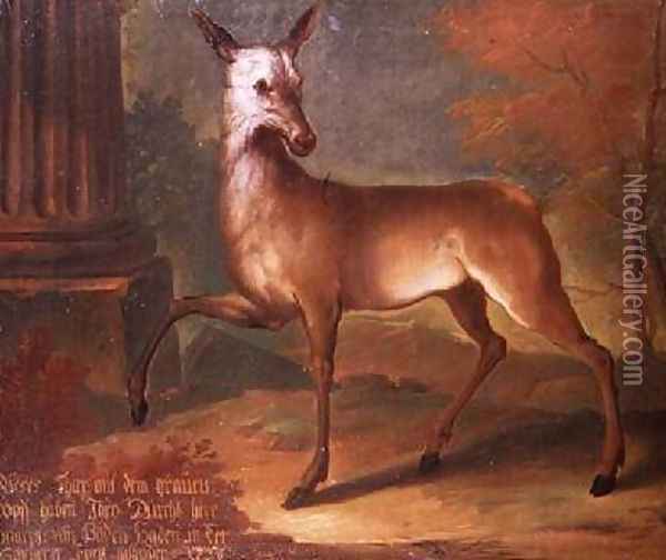 A roe deer 1738 Oil Painting - Heinrich Lihl