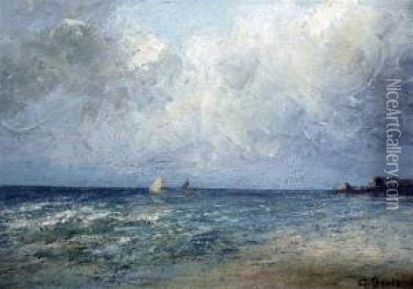 Fishing Boats Off The Coast Oil Painting - George A. Boyle