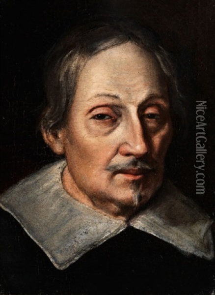 Bildnis Eines Herren Mit Weissem Kragen Oil Painting - Giovanni Battista Caracciolo