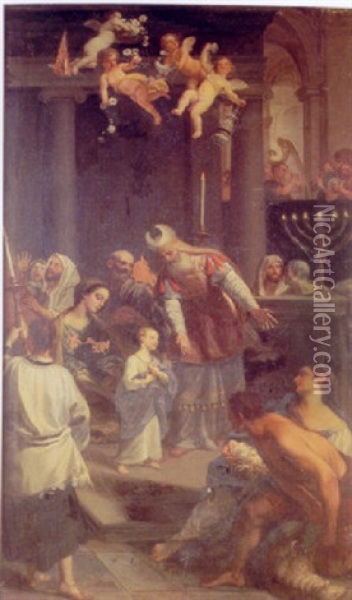L'education De La Vierge Oil Painting - Agostino Masucci