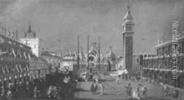 The Piazza Di San Marco, Venice Oil Painting - Giacomo Guardi