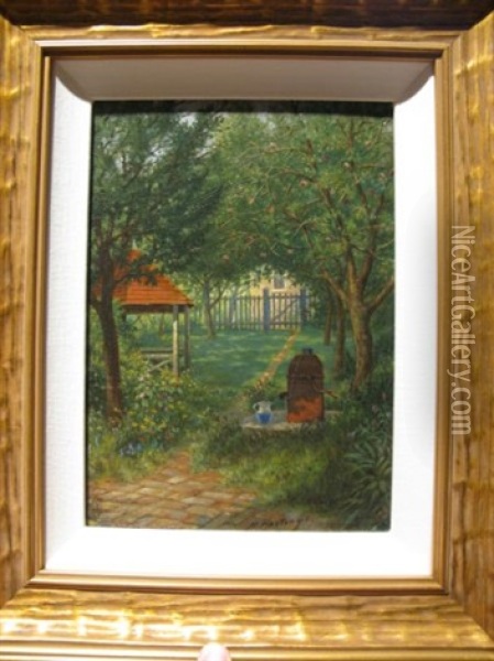 The Garden Well Oil Painting - Matthew Hastings